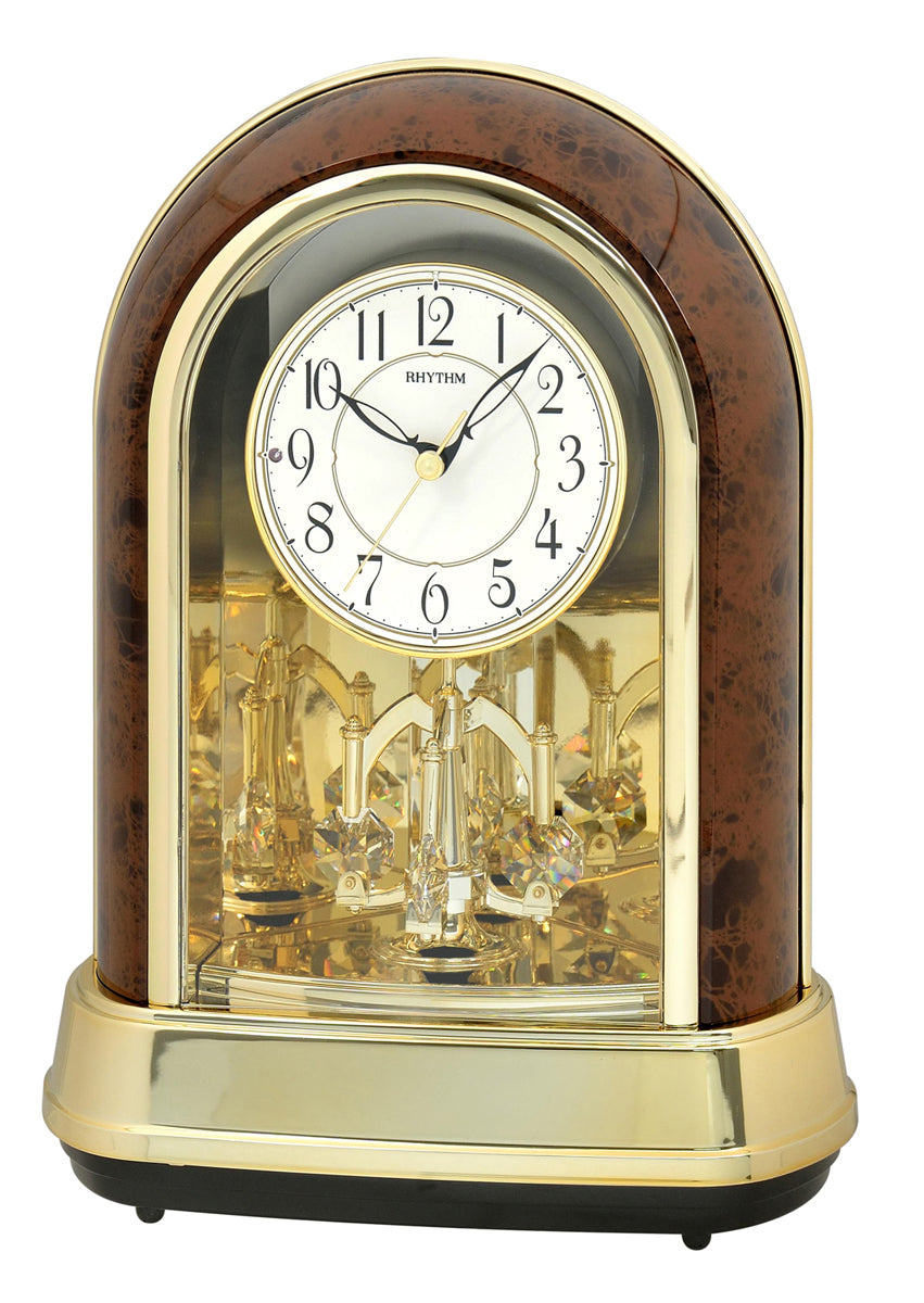 4RH791WU23 Woodgrain Rotating Pendulum Clock