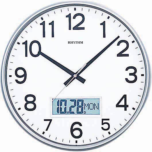 CFG706NR19 Bold Silver Calendar Clock