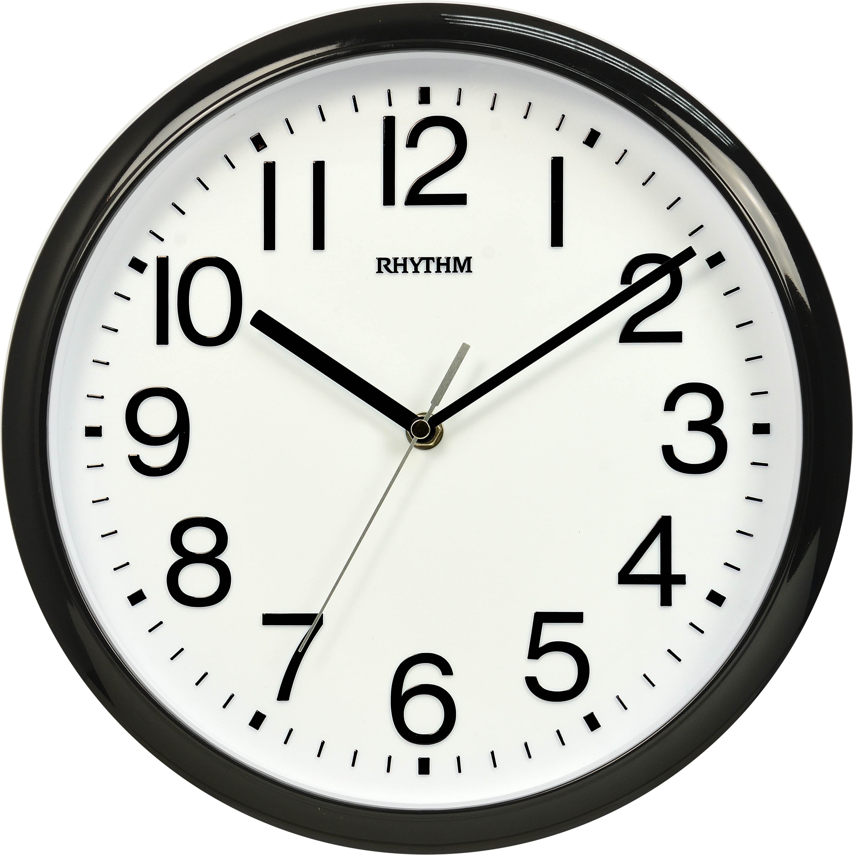 CMG579NR02 Black Silent Silky Wall Clock – Rhythm Clocks