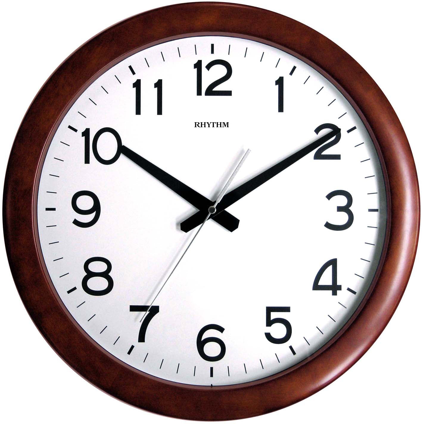 CMG919NR06 Bold Numbers Wooden Clock – Rhythm Clocks