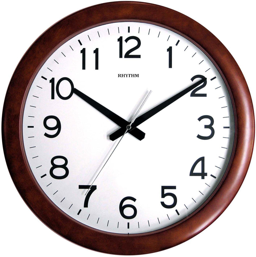 CMG919NR06 Bold Numbers Wooden Clock – Rhythm Clocks