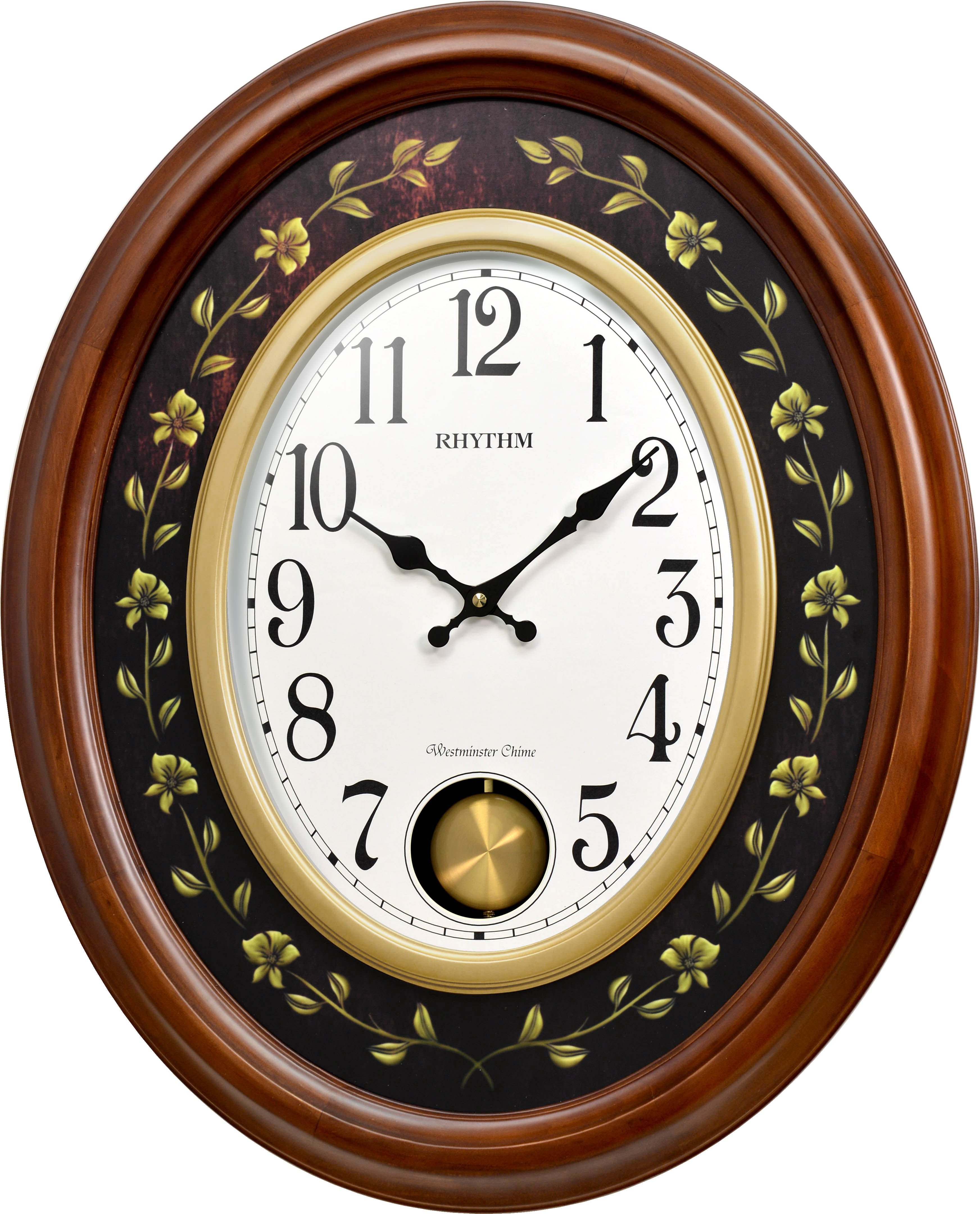 CMJ580NR06 Jumbo Wooden Oval Pendulum – Rhythm Clocks